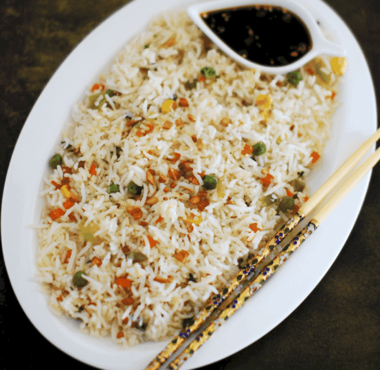 Burnt garlic rice (veg)