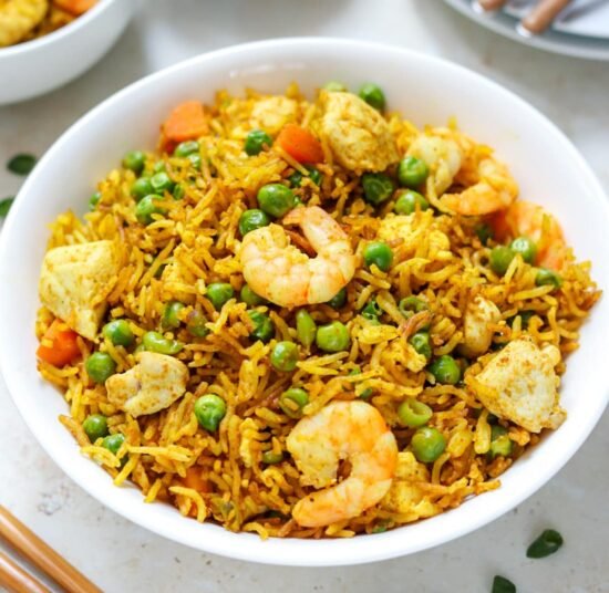 Singaporean mix fried rice